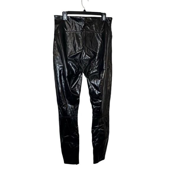Spanx Vegan Faux Black Patent Leather High Waisted Pull-On Legging Pants XL - Picture 5 of 8